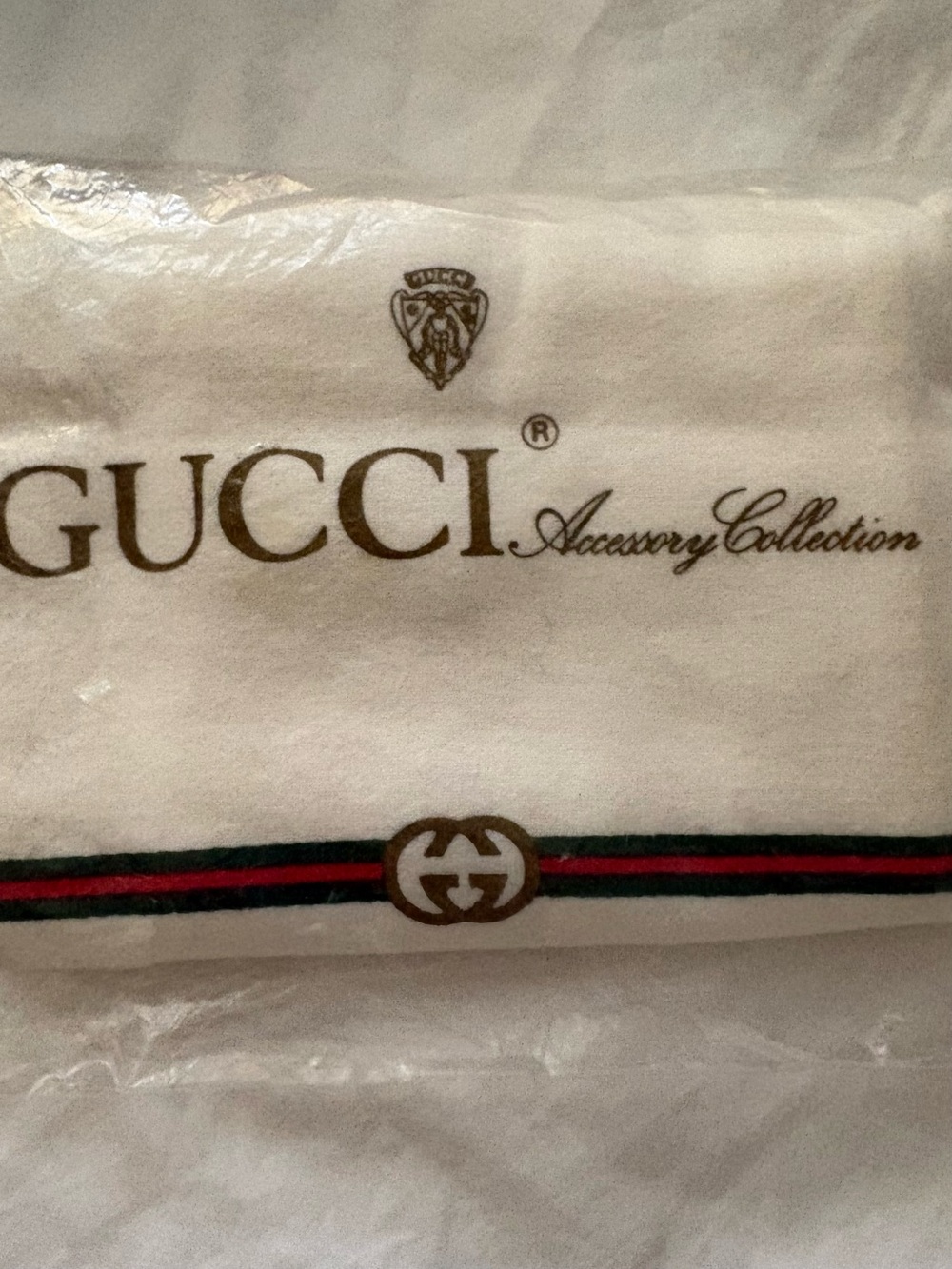GUCCI White Accessory Collection Pouch with Signature Web Stripe